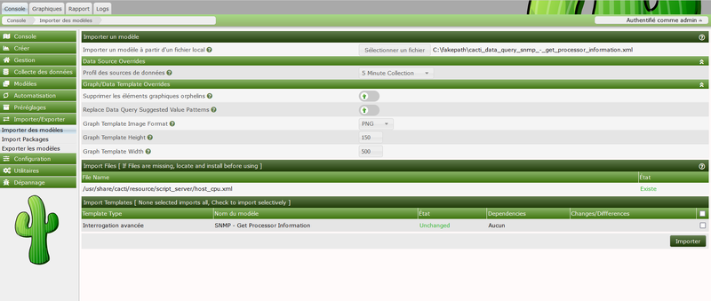 Fichier:LINUX:Cacti.importer.1.png